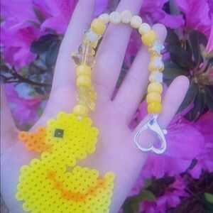 Yellow Duck Beaded Keychain for Kids